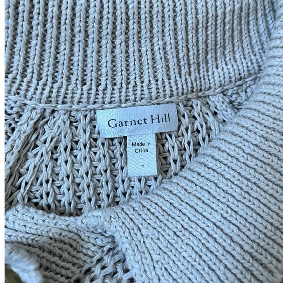 Garnet Hill Ecru Maren Linen & Organic-Cotton Cardigan Size Large Style 500532 - Picture 13 of 15